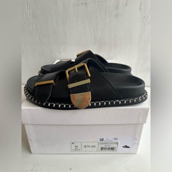 Chloé Rebecca Slide Sandal- Black size 36 - Picture 13 of 14
